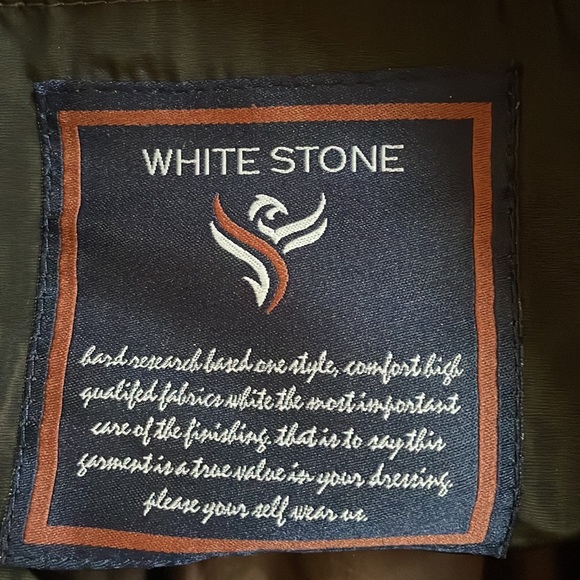 White Stone Jacket Navy Blue Medium Fully Lined Pockets - Picture 9 of 16